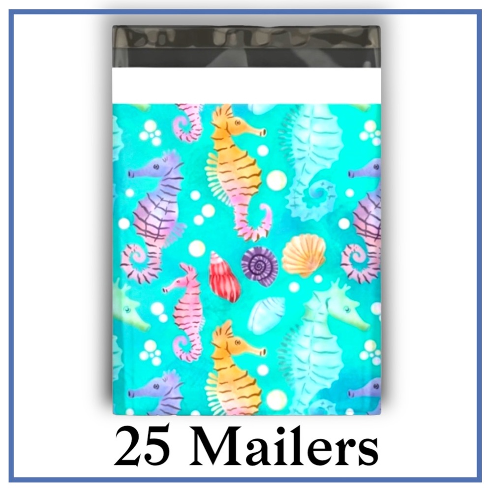 ( Quantity 25 10x13 ) Seahorse Poly Mailer Bags Shipping Supply Envelopes